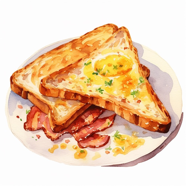 AI generated image of healthy breakfast served on wooden table in the abstract background