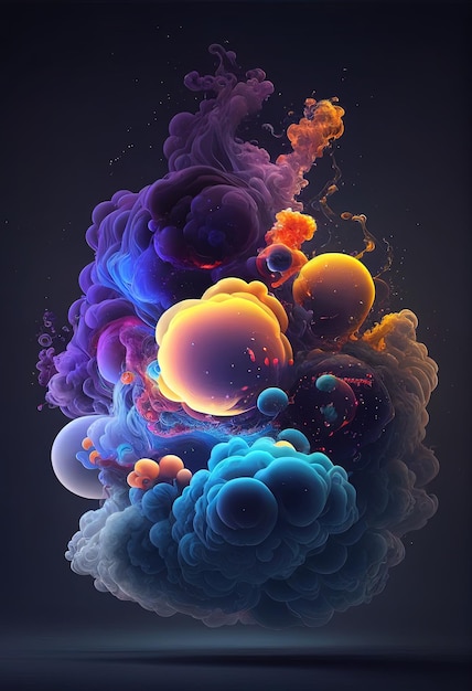 AI generated image of smoke of different colors mixed together