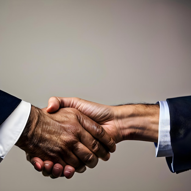 AI generated image of the successful partnership or friendship by handshake between human