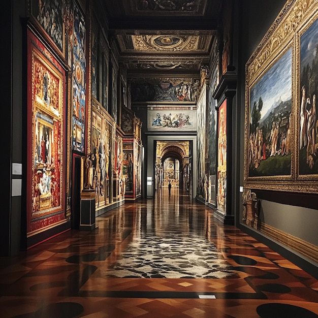 Ai Generated Images Uffizi Exhibition with a reasonable brilliant evening