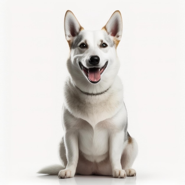 Ai generated portrait of dog breed huskita cute happy excited smiling