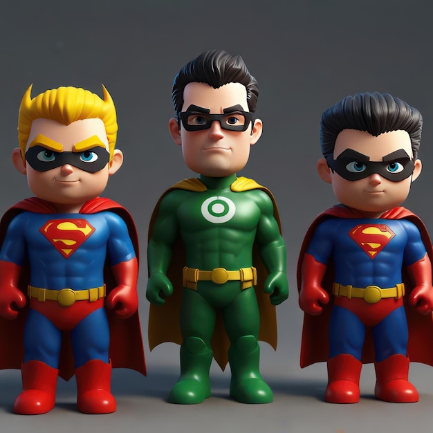 AI generated a team of 3D cartoon superheroes each with unique costumes powers and personalities