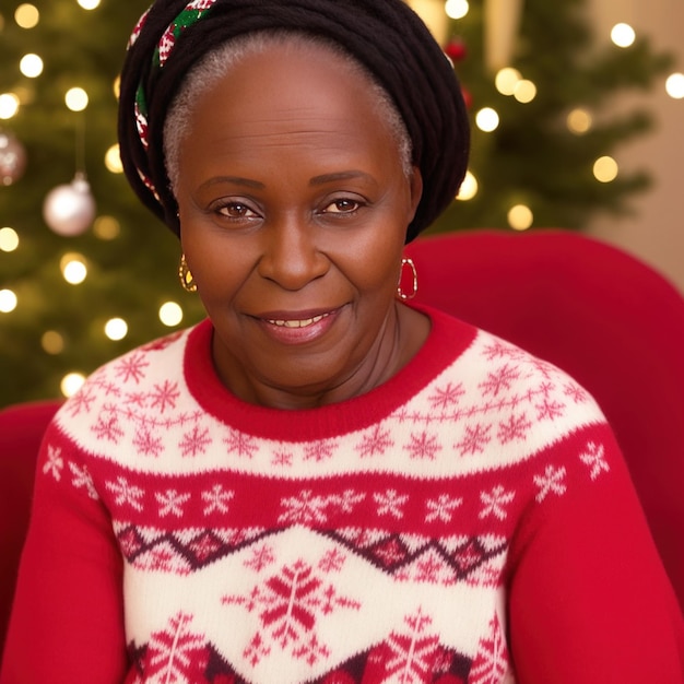 AI generated woman in a Christmas sweater