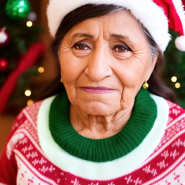 AI generated woman in a christmas sweater