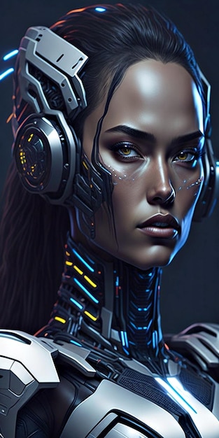 Ai generation female cyborg images