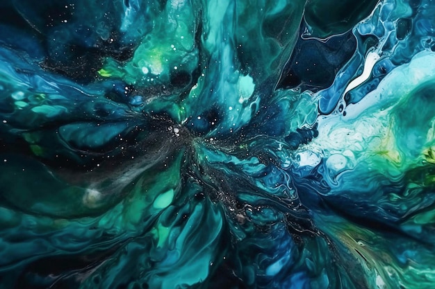 Ai generative Abstract background of dark green and blue colors