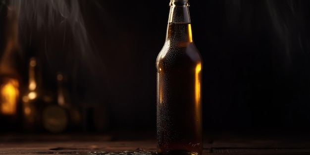 AI Generative AI Generated Macro shot photo of beer mock up scene background