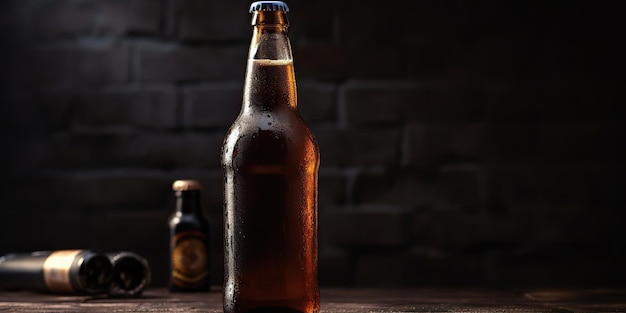 AI Generative AI Generated Macro shot photo of beer mock up scene background