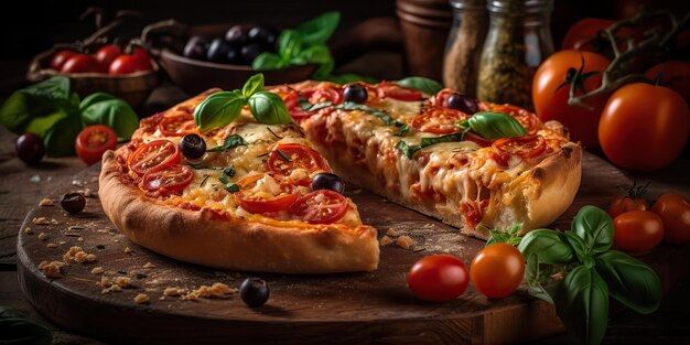 AI Generative AI Generated Photo realistic illustration of tasty italian pizza