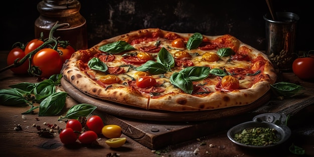 AI Generative AI Generated Photo realistic illustration of tasty italian pizza