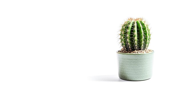 Ai generative cactus in a pot on white