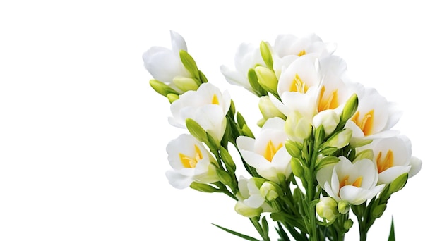 AI generative Freesia flowers on white