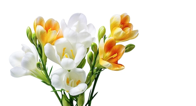 AI generative Freesia flowers on white