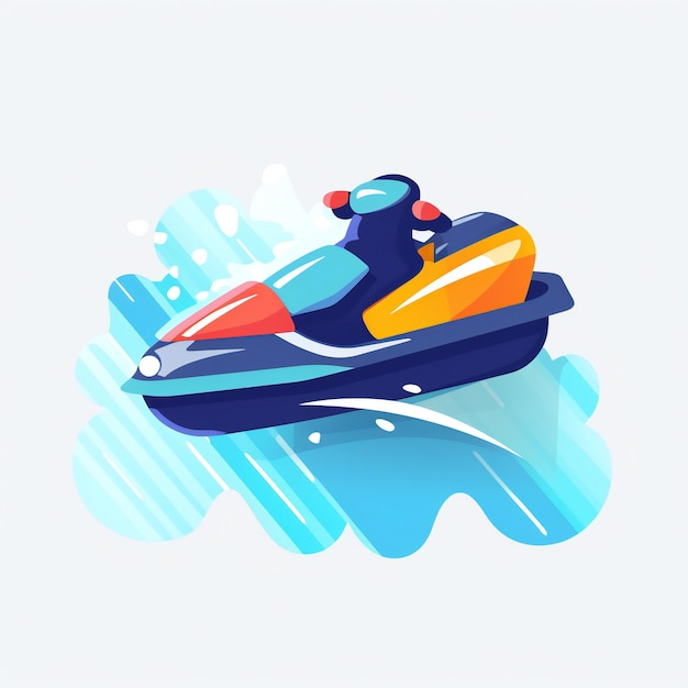 AI Generative Icons of A Classic Icon of the Sport in Action Jet Ski