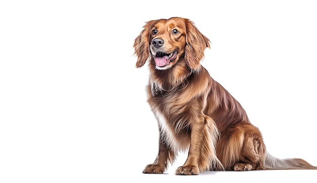 AI generative Spaniel dog on white