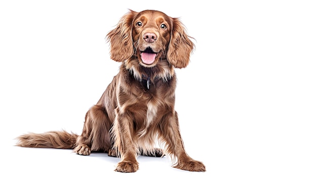 AI generative Spaniel dog on white