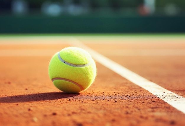 Ai generative Tennis ball on tennis court