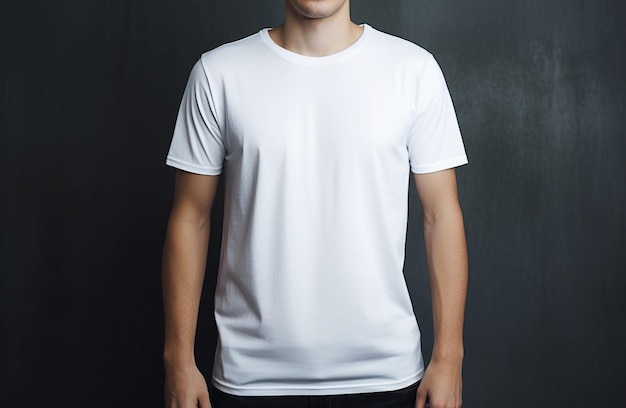 Ai generative Young man wearing blank white tshirt