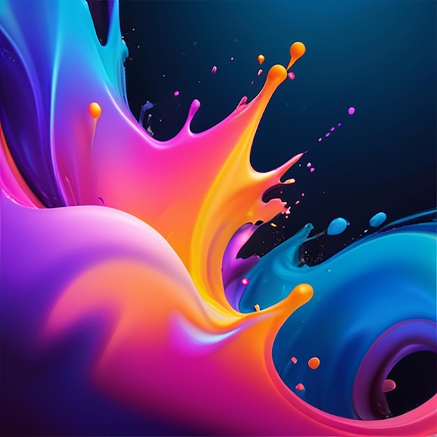 Ai Gradient vibrant color splash on background with AI generative