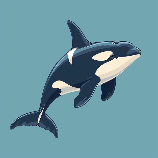 AI Icon of a Cute Orca Hunting Seals