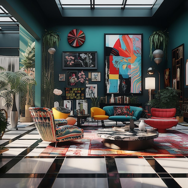 Ai image of eclectic interior design