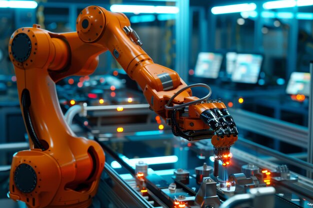 Ai mechanized industry robot and robotic arms for automated factory production process