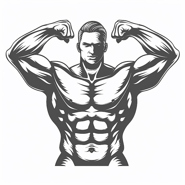 Photo ai muscle vector icon on white background