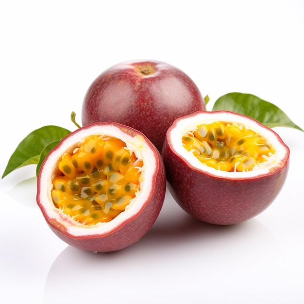 AI Passion Fruit on a White Background