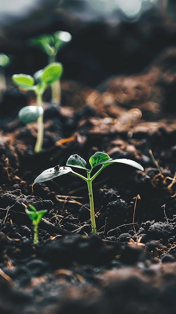 Photo ai picture of delicate young plant growing