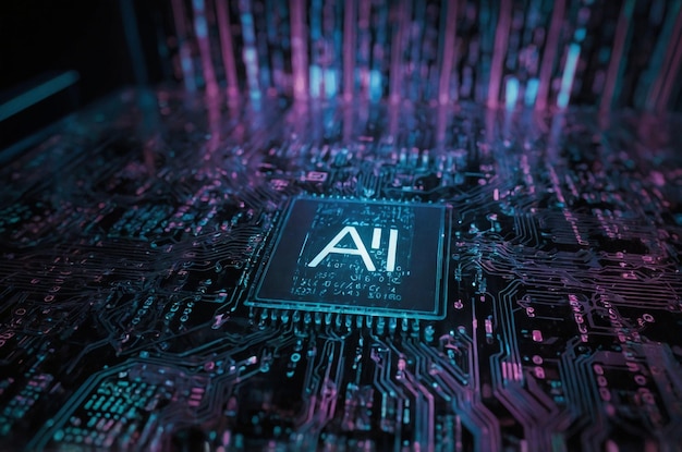 Photo ai research wallpaper with complex digital code elements