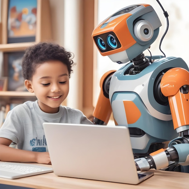 ai robot teaching kids in the class room