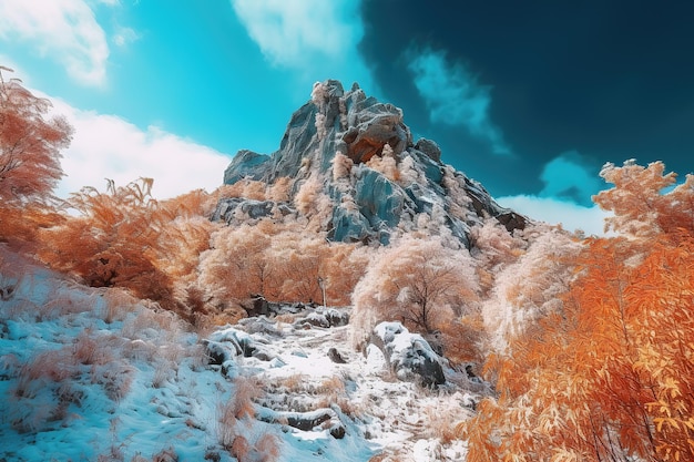 AI Snow Mountain natural scenery