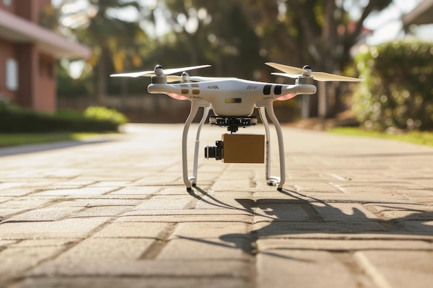 AIcontrolled drones delivering packages for online shopping AI generated