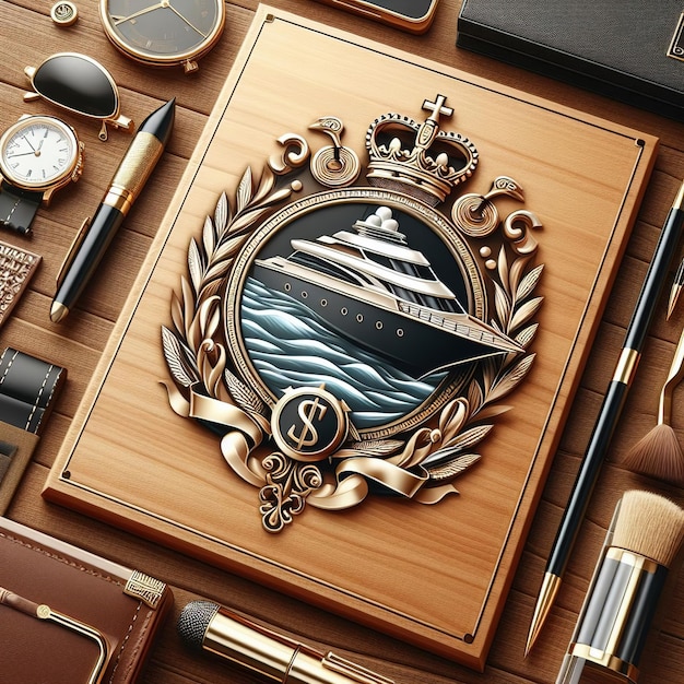 AIcrafted yacht logo peak of maritime luxury elite design and nautical elegance