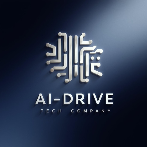 Photo aidriven tech company logo design a sleek futuristic logo with abstract circuitry patterns