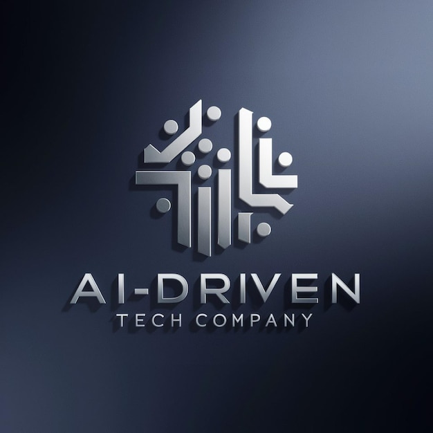 Photo aidriven tech company logo design a sleek futuristic logo with abstract circuitry patterns