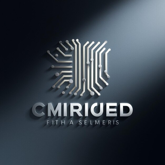 Photo aidriven tech company logo design a sleek futuristic logo with abstract circuitry patterns