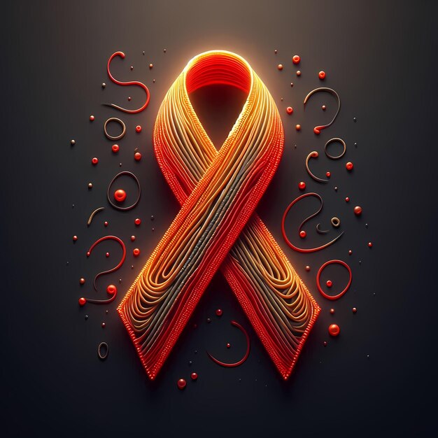 AIDS awareness ribbon on black background