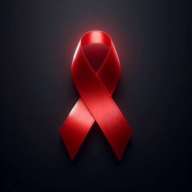 AIDS awareness ribbon on black background