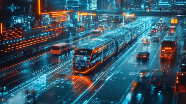 Photo aienhanced transportation hubs using realtime passenger data to optimize travel routes smart hubs managing public transit schedules rideshares and flights based on demand and efficiency