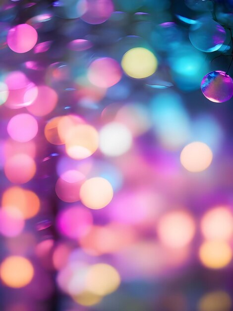 AIgenerated bokeh light vibrant neon hues to soft pastel tones