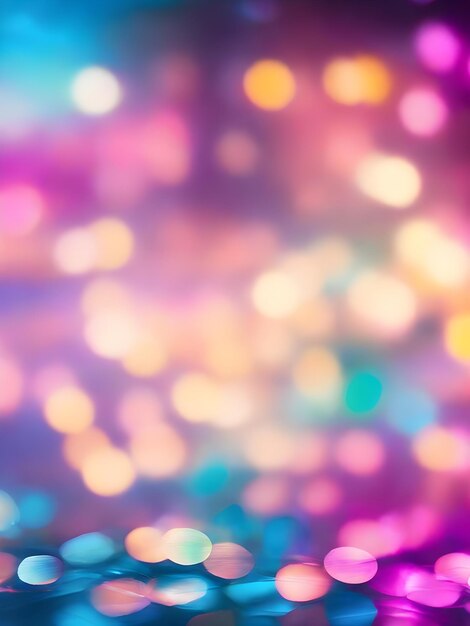 AIgenerated bokeh light vibrant neon hues to soft pastel tones