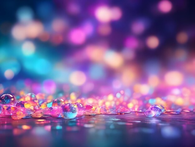 AIgenerated bokeh light vibrant neon hues to soft pastel tones