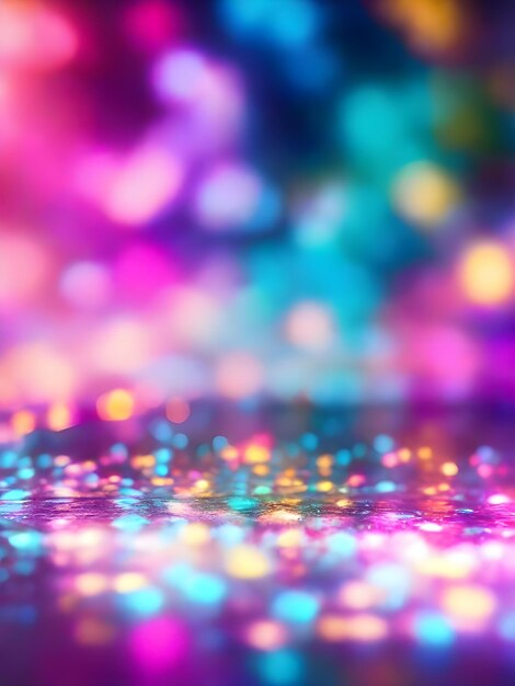 AIgenerated bokeh light vibrant neon hues to soft pastel tones