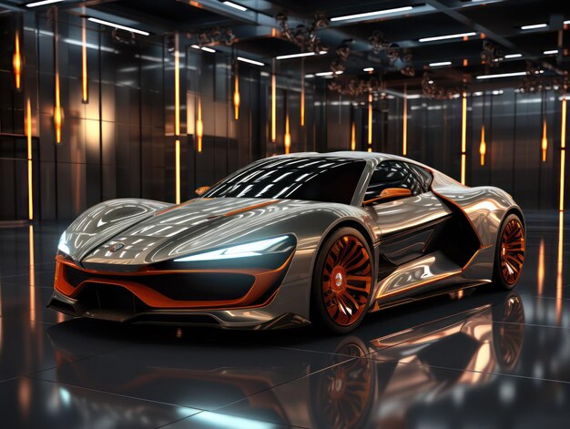 AIGenerated Futuristic Car Masterpiece in Meticulously Detailed Light