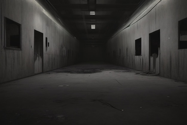 AIgenerated illustration of An empty dark room