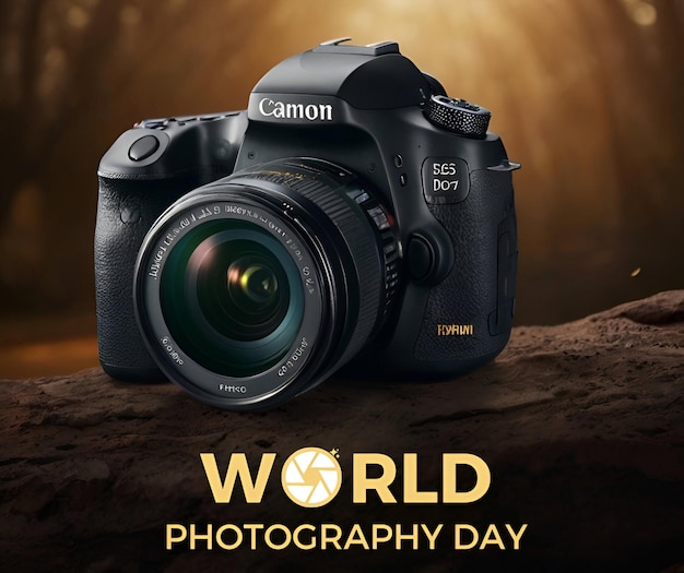 The AIgenerated image of World Photography Day celebration poster template