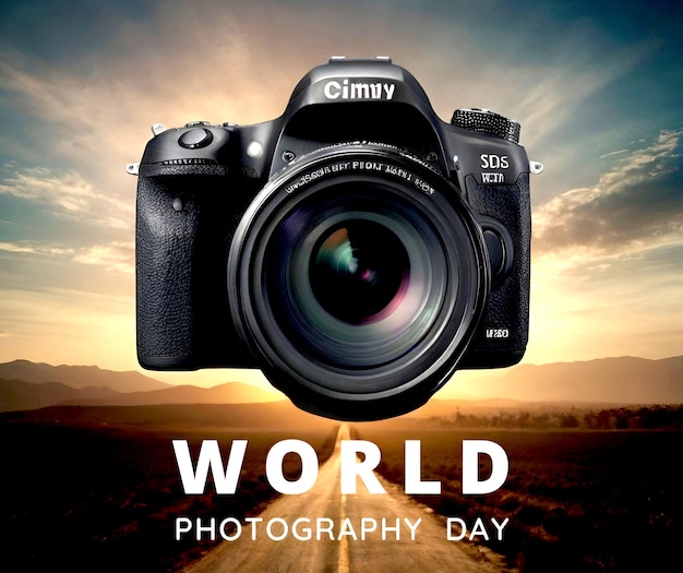 The AIgenerated image of World Photography Day celebration poster template