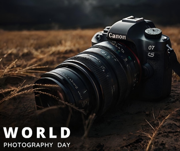 The AIgenerated image of World Photography Day celebration poster template