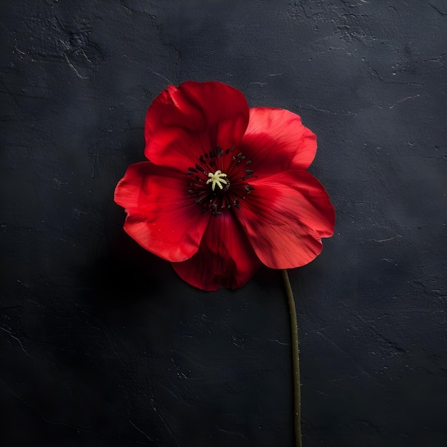 AIgenerated red hibiscus flower on black backdrop